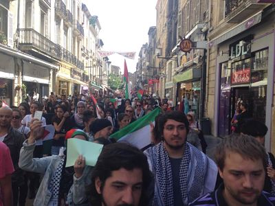 Appel à manifestation, mercredi 16 juillet 2014, 18h place de la Victoire, Bordeaux